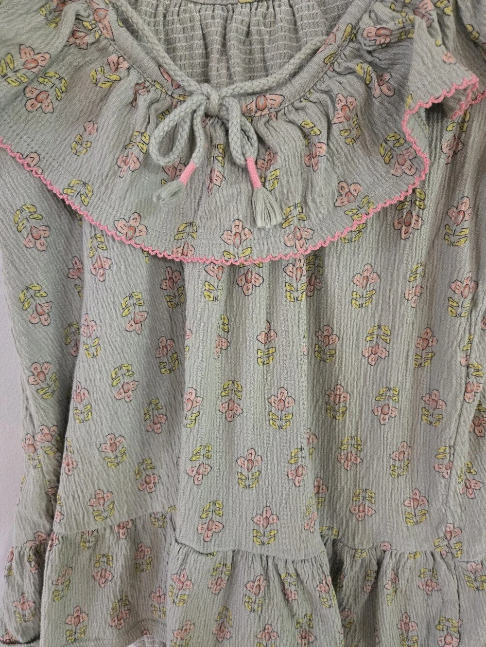 Modern Moments by Gerber Girls Floral Ruffle Dress 18M Gray Pink